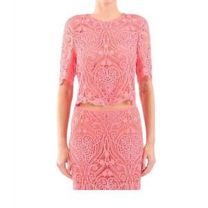 NEW LE SUPERBE lace tee in rosey glo